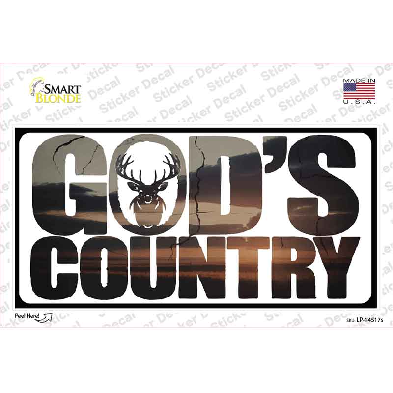 Gods Country Novelty Sticker Decal LP-14517s