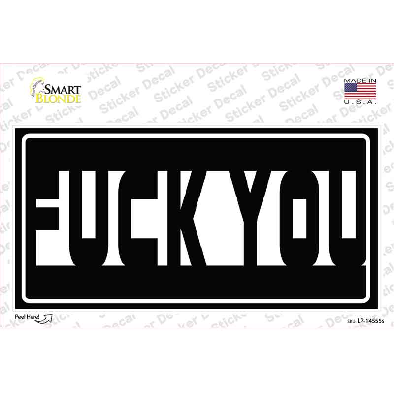 F-ck You Hidden Novelty Sticker Decal LP-14555s