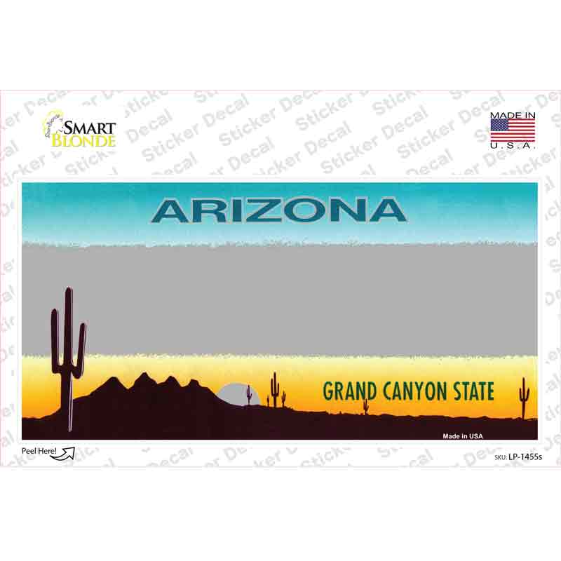 Arizona Gray State Blank Novelty Sticker Decal