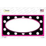 White Black Polka Dots Pink Frame And White Center Oval Novelty Sticker Decal