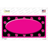 Pink Black Polka Dots Pink Frame And Center Oval Novelty Sticker Decal