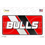 Bulls logo decal with red, black, and white design on a white background