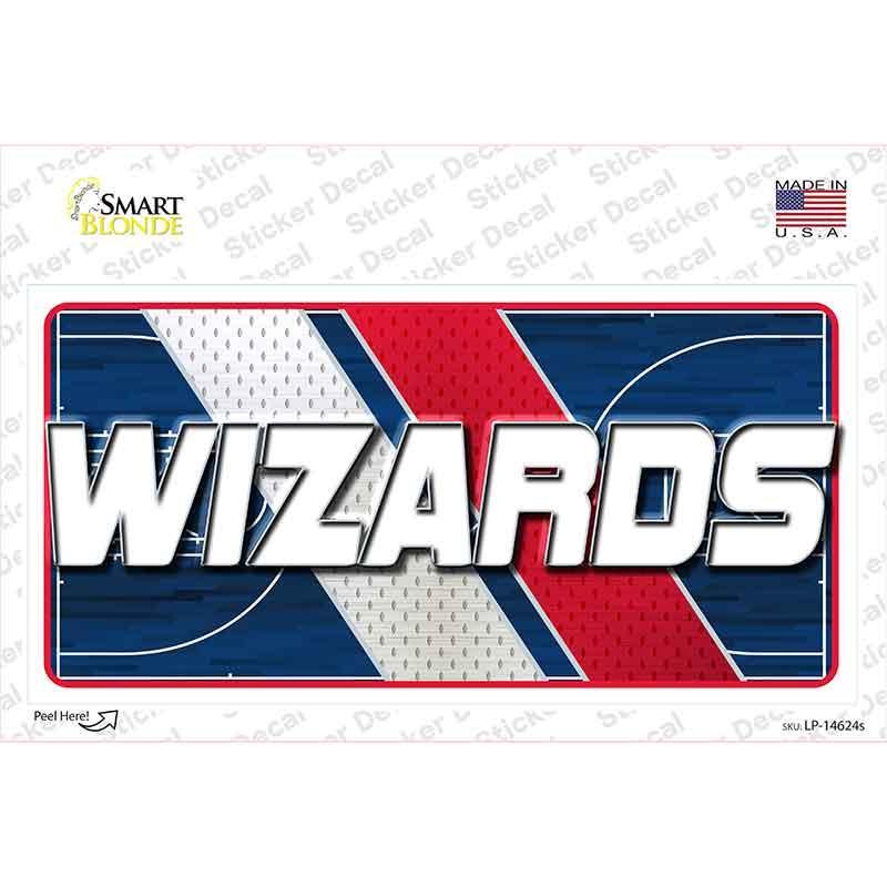 Wizards logo decal with red, white, and blue design on a white background