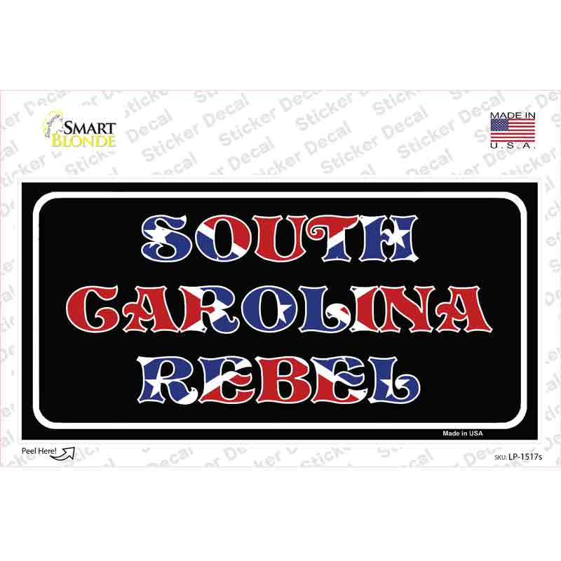 South Carolina Rebel Novelty Sticker Decal