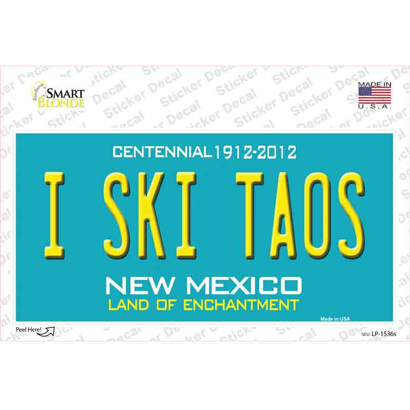 I Ski Taos New Mexico Novelty Sticker Decal