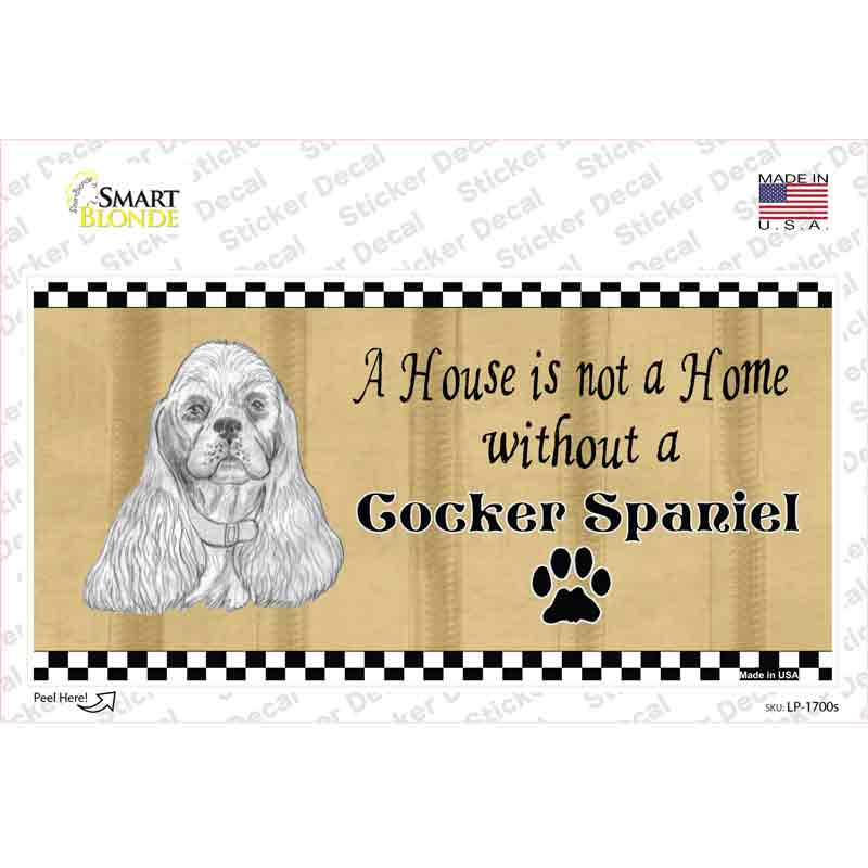 Pencil Sketch Cocker Spaniel Novelty Sticker Decal
