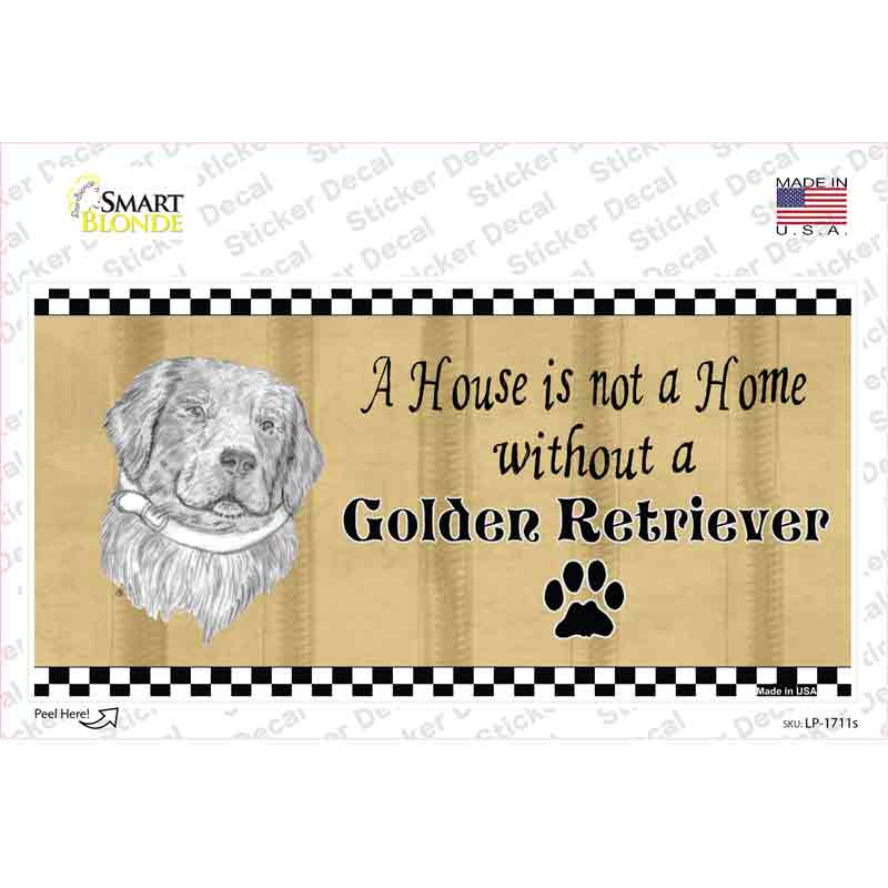 Pencil Sketch Golden Retriever Novelty Sticker Decal