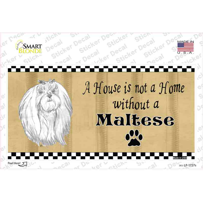 Pencil Sketch Maltese Novelty Sticker Decal