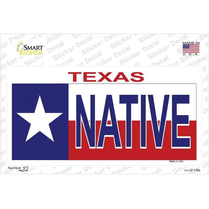Native Texas Flag Novelty Sticker Decal