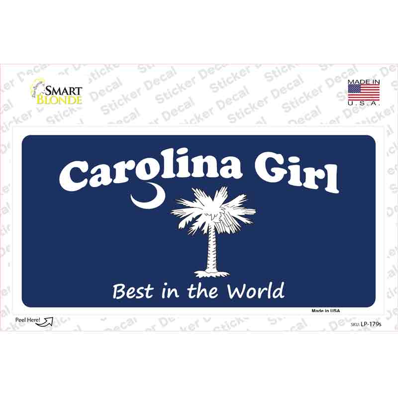 Carolina Girl Blue Novelty Sticker Decal