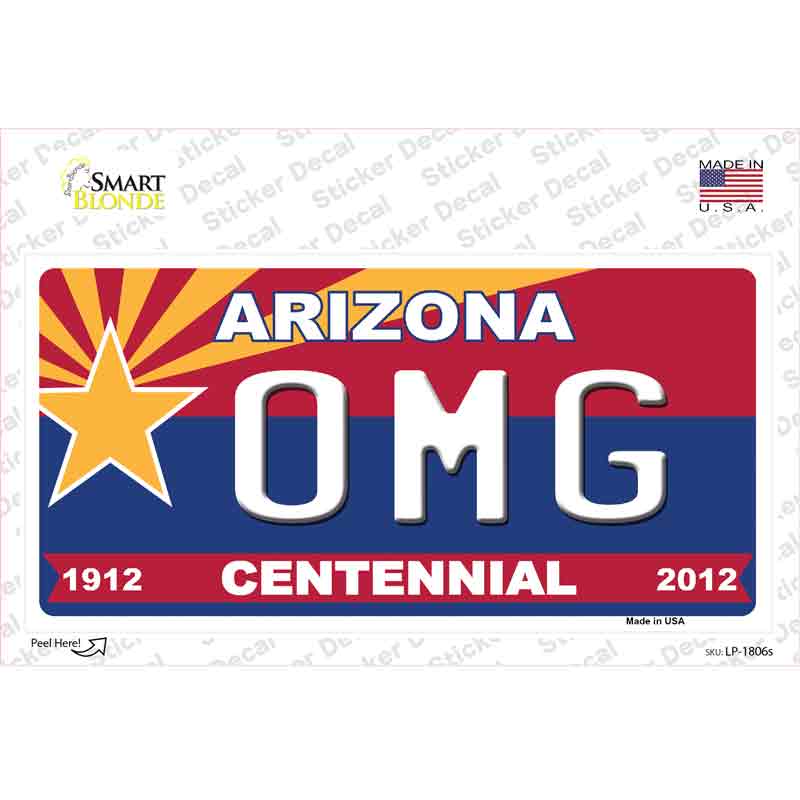 Arizona Centennial OMG Novelty Sticker Decal
