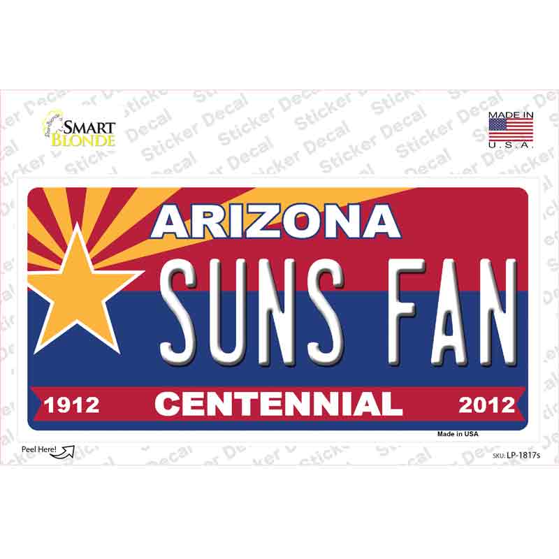 Arizona Centennial Suns Fan Novelty Sticker Decal