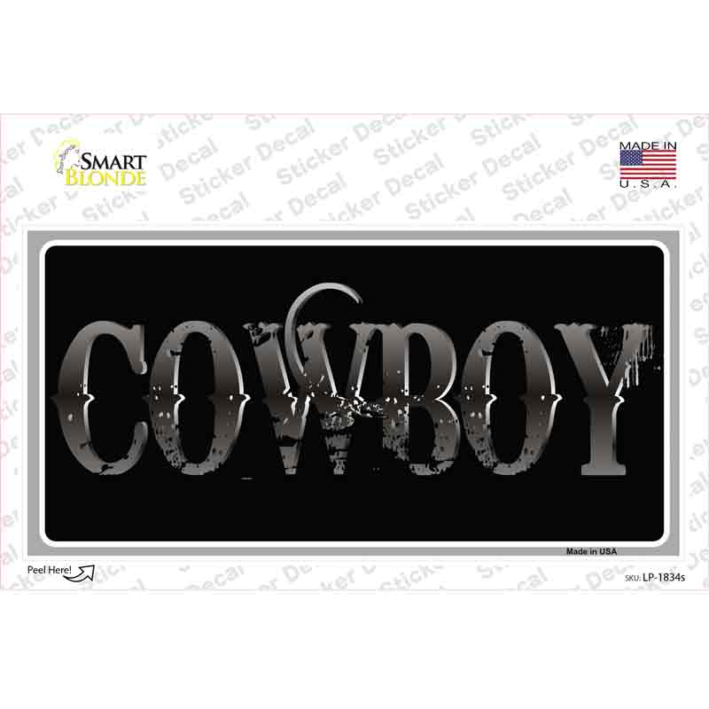 Cowboy Black Novelty Sticker Decal