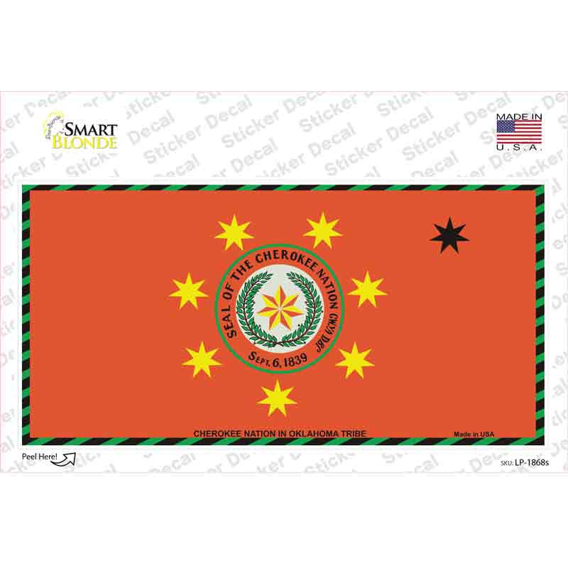 Cherokee Nation Flag Novelty Sticker Decal