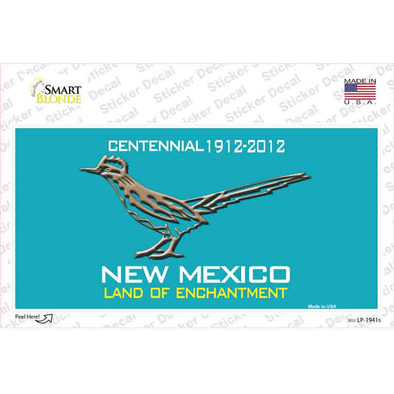 Road Runner Teal New Mexico Novelty Sticker Decal