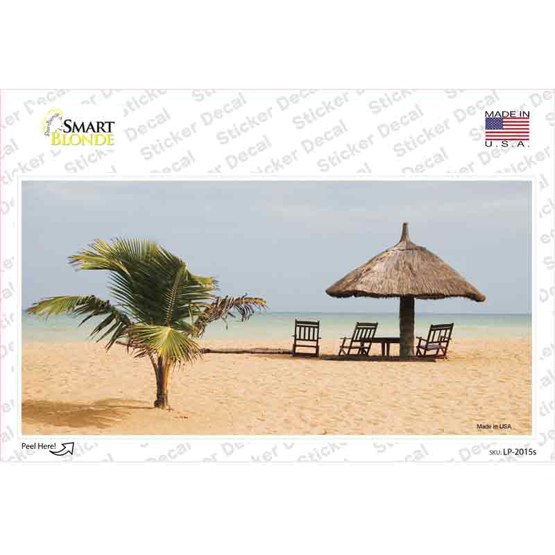 Tropical Beach Setting Novelty Sticker Decal