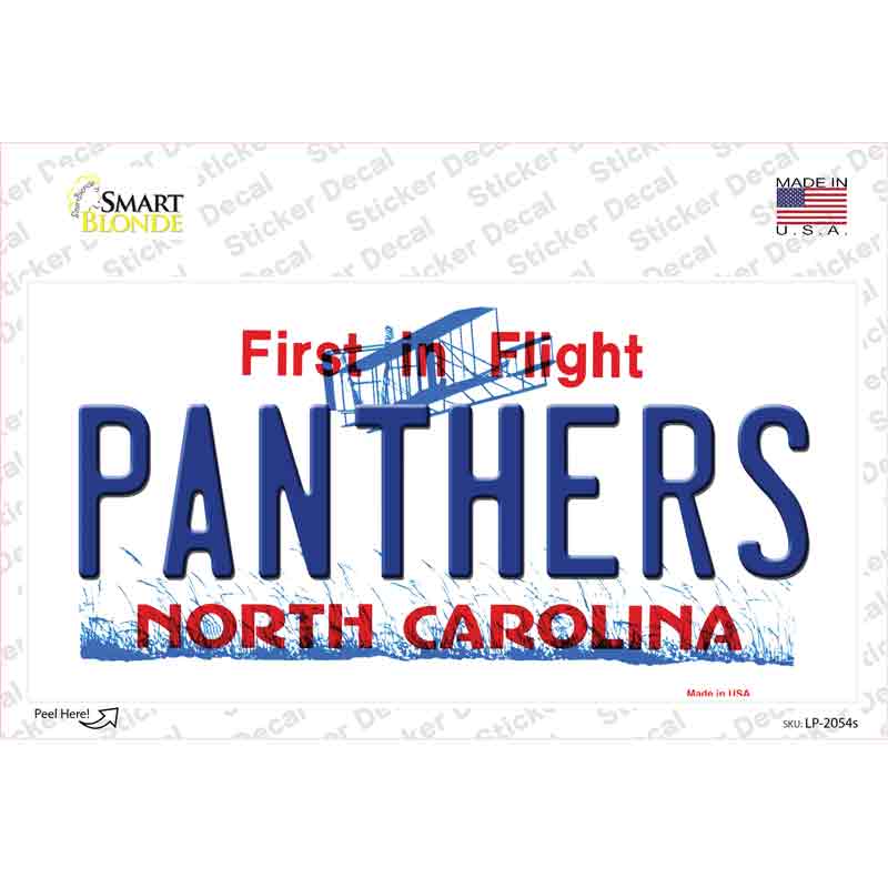 Panthers North Carolina State Novelty Sticker Decal