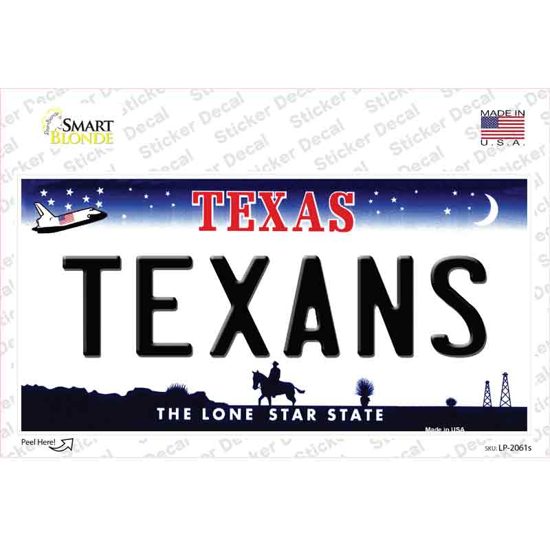 Texans Texas State Novelty Sticker Decal