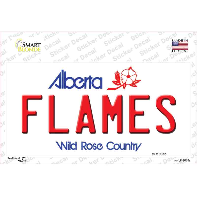 Flames Alberta Canada Province Novelty Sticker Decal