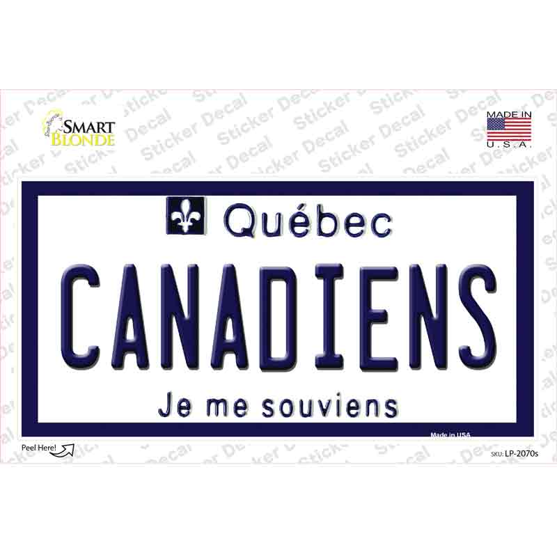 Canadiens Quebec Canada Province Novelty Sticker Decal