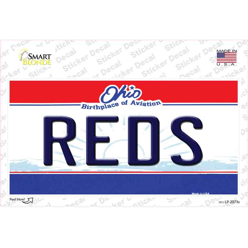 Reds Ohio State Novelty Sticker Decal