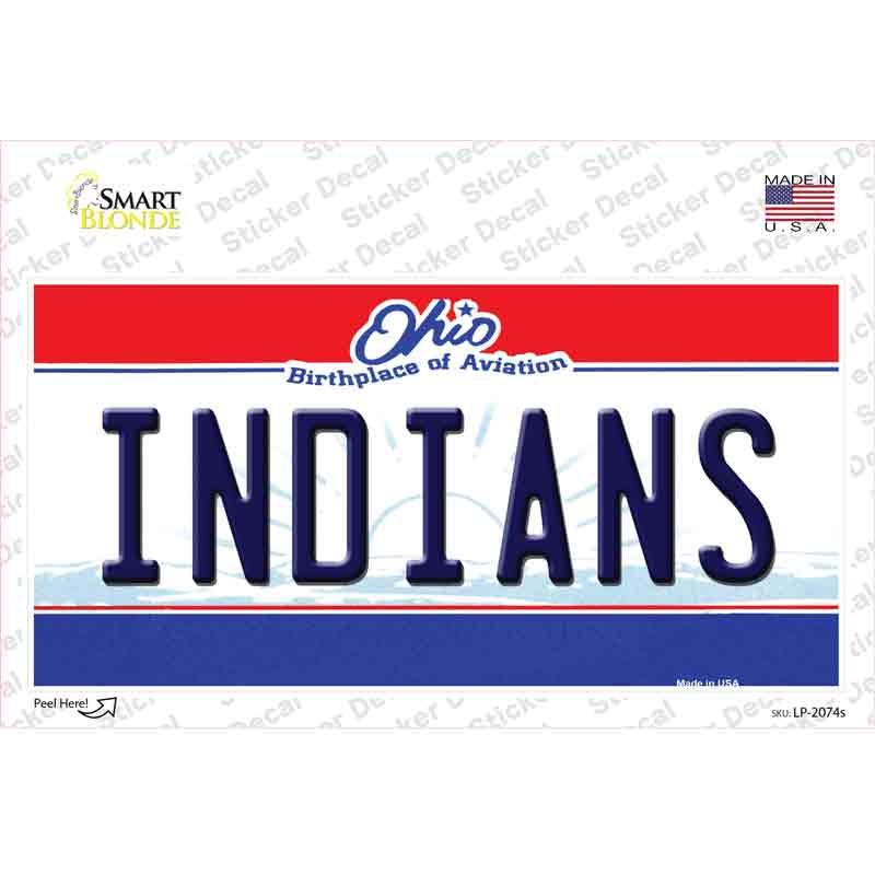 Indians Ohio State Novelty Sticker Decal