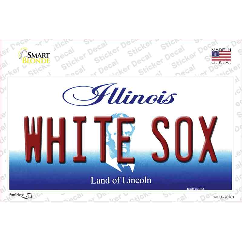 Whitesox Illinois State Novelty Sticker Decal