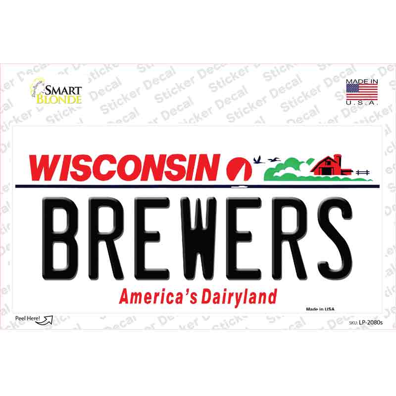 Brewers Wisconsin State Novelty Sticker Decal