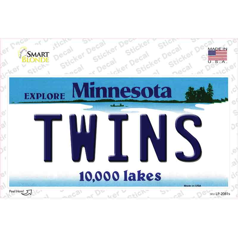 Twins Minnesota State Novelty Sticker Decal