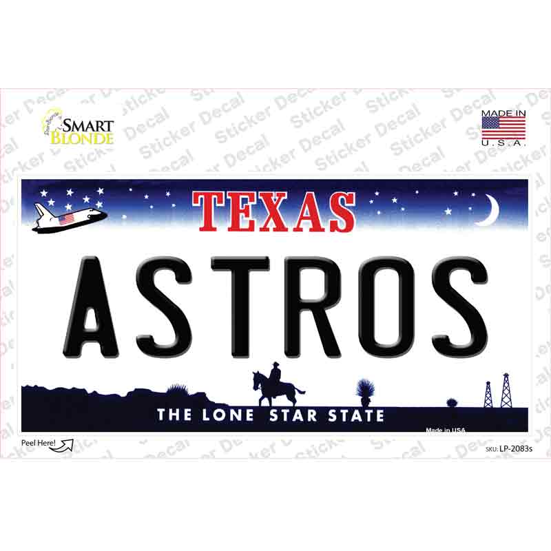 Astros Texas State Novelty Sticker Decal