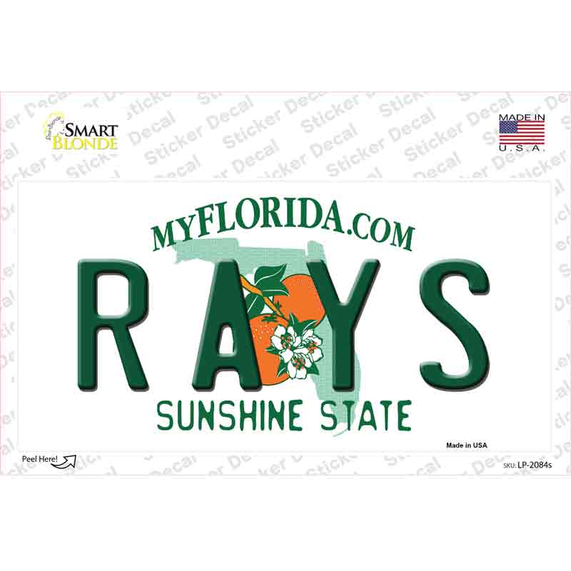 Rays Florida State Novelty Sticker Decal