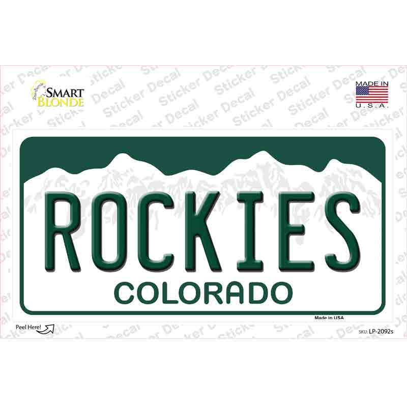 Rockies Colorado State Novelty Sticker Decal
