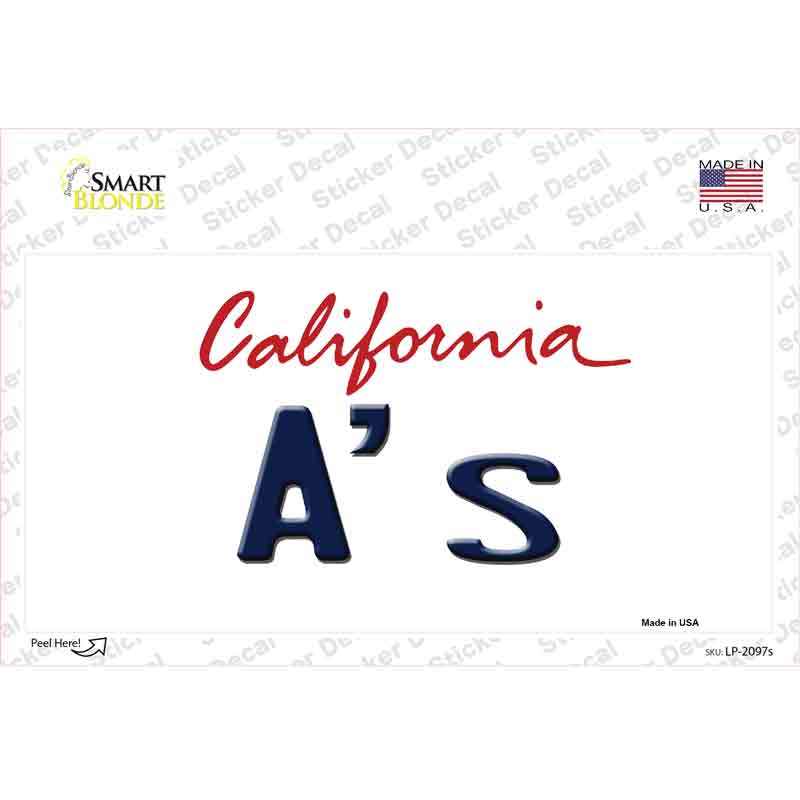 As California State Novelty Sticker Decal