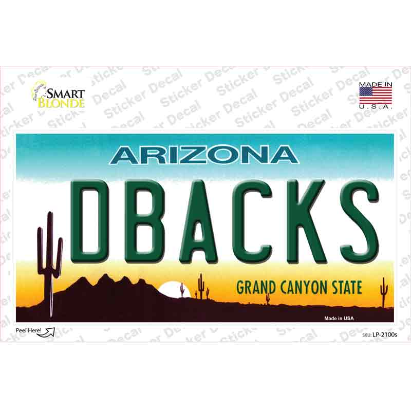 Dbacks Arizona State Novelty Sticker Decal