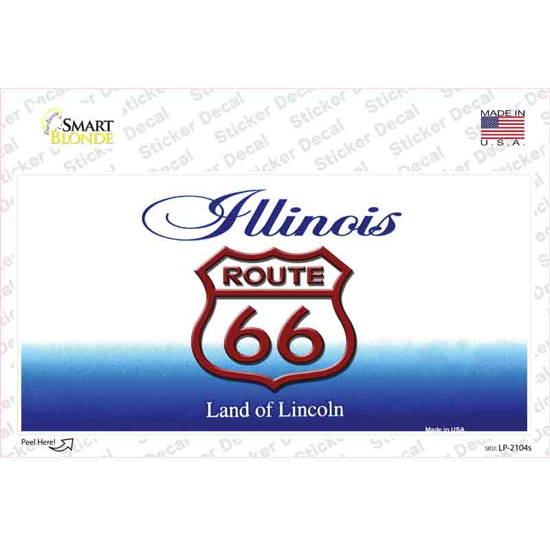 Route 66 Shield Illinois Novelty Sticker Decal