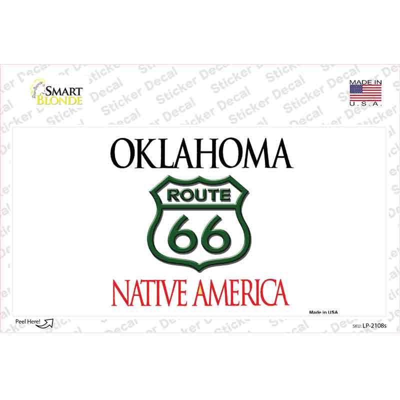 Route 66 Shield Oklahoma Novelty Sticker Decal