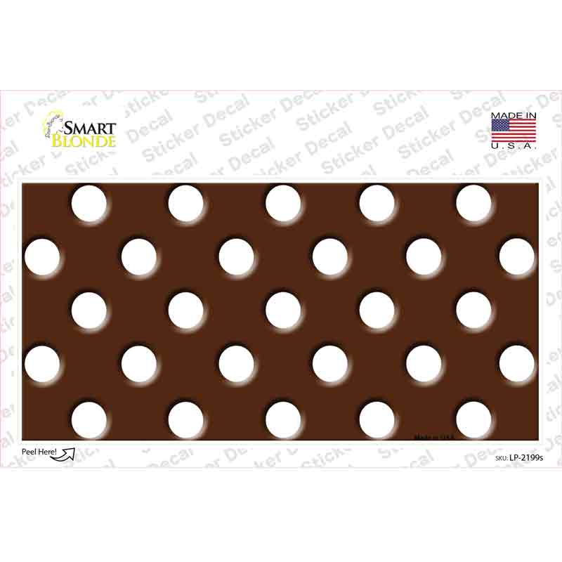White Brown Polka Dots Novelty Sticker Decal