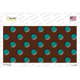 Teal Polka Dots Brown Novelty Sticker Decal