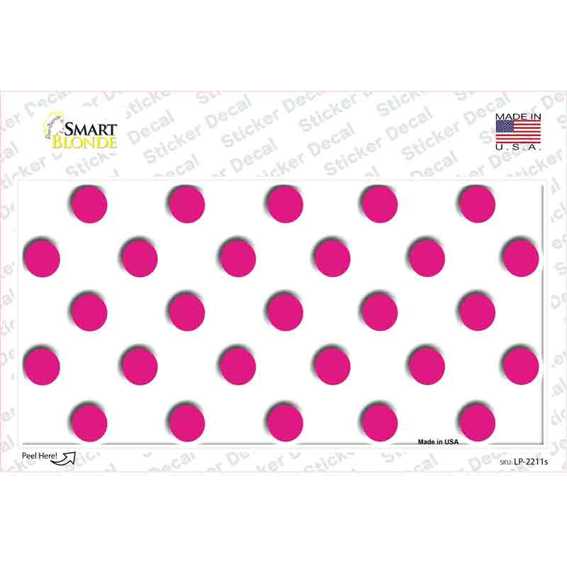 Hot Pink Polka Dots White Novelty Sticker Decal