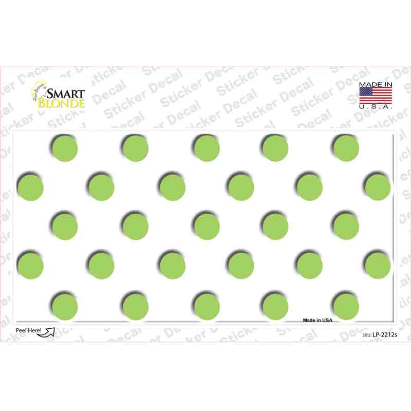 Lime Green Polka Dots White Novelty Sticker Decal