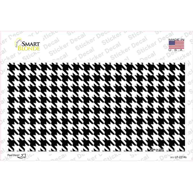 White Black Houndstooth Novelty Sticker Decal