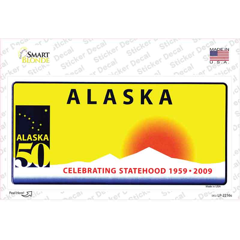 Alaska State Blank Novelty Sticker Decal