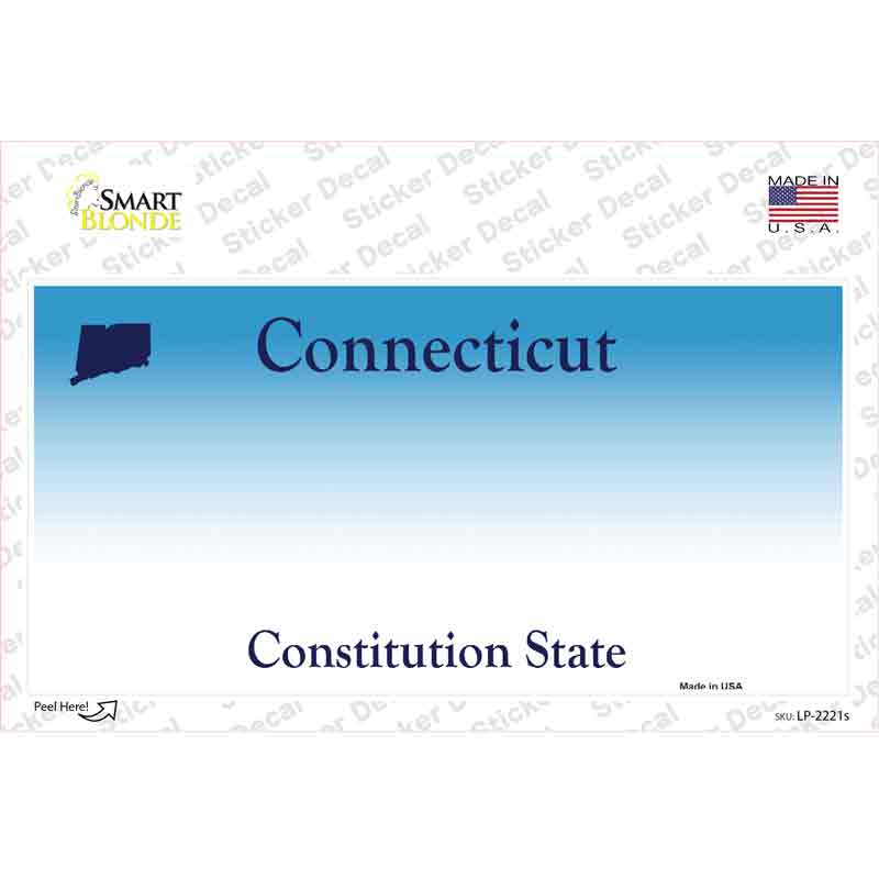 Connecticut State Background Novelty Sticker Decal