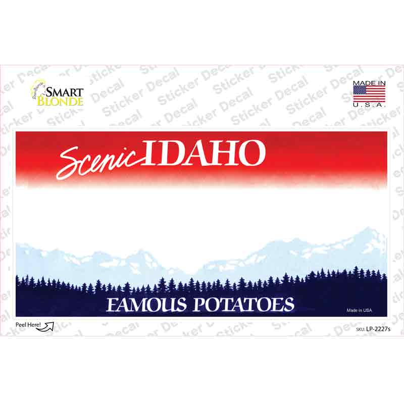 Idaho State Blank Novelty Sticker Decal