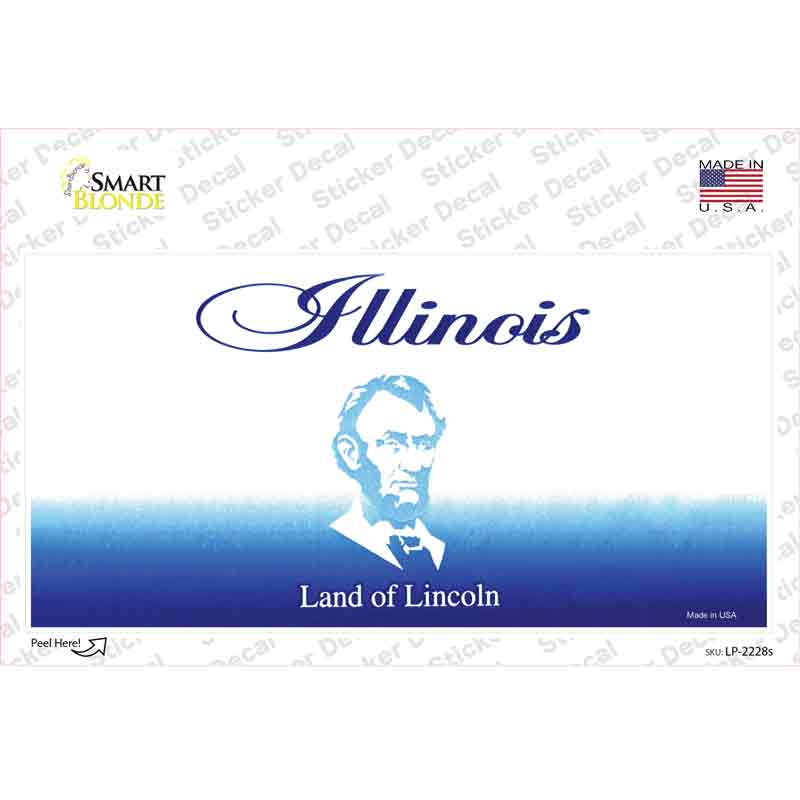 Illinois State Blank Novelty Sticker Decal