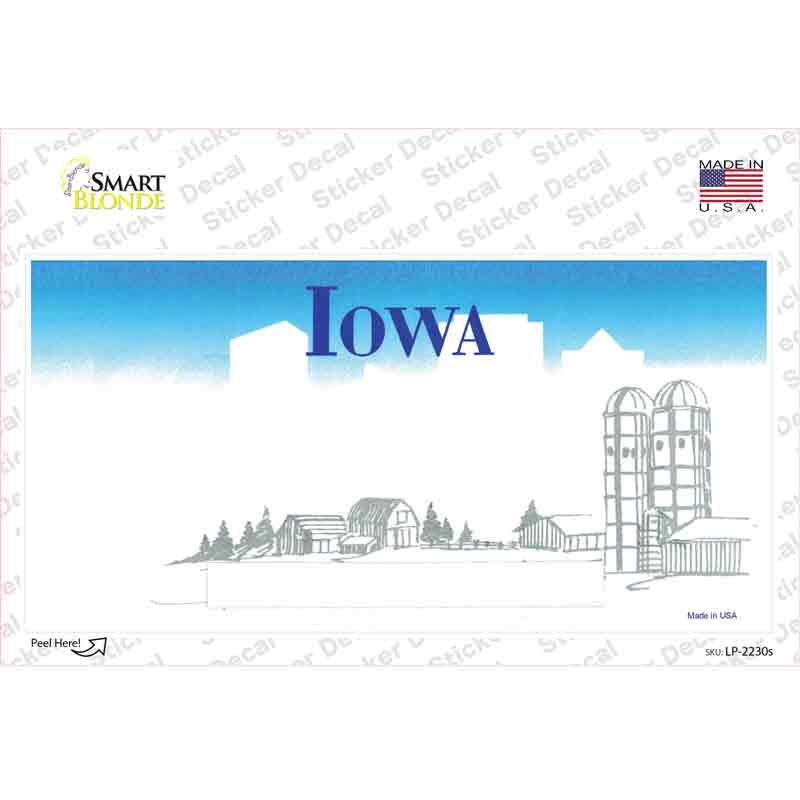 Iowa State Blank Novelty Sticker Decal