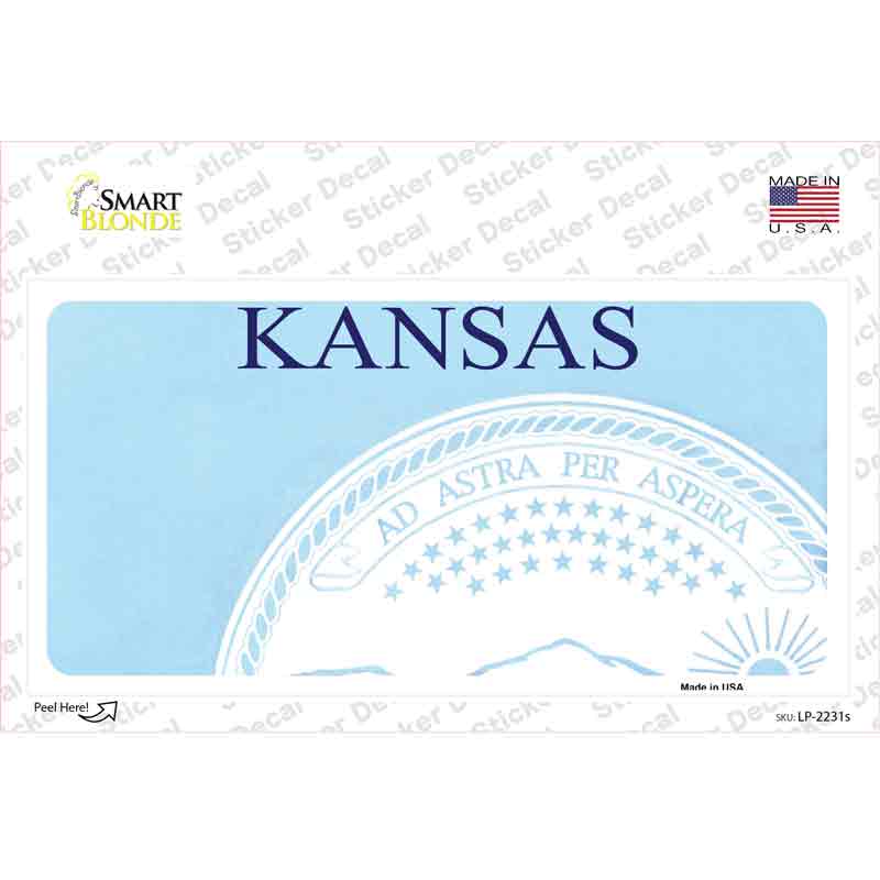 Kansas State Blank Novelty Sticker Decal