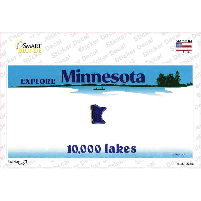 Minnesota State Blank Novelty Sticker Decal