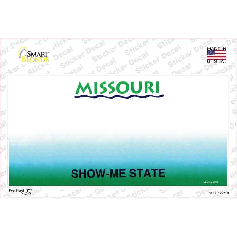 Missouri State Blank Novelty Sticker Decal