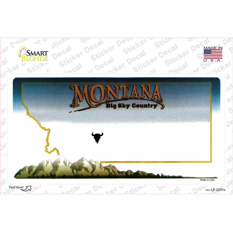 Montana State Blank Novelty Sticker Decal
